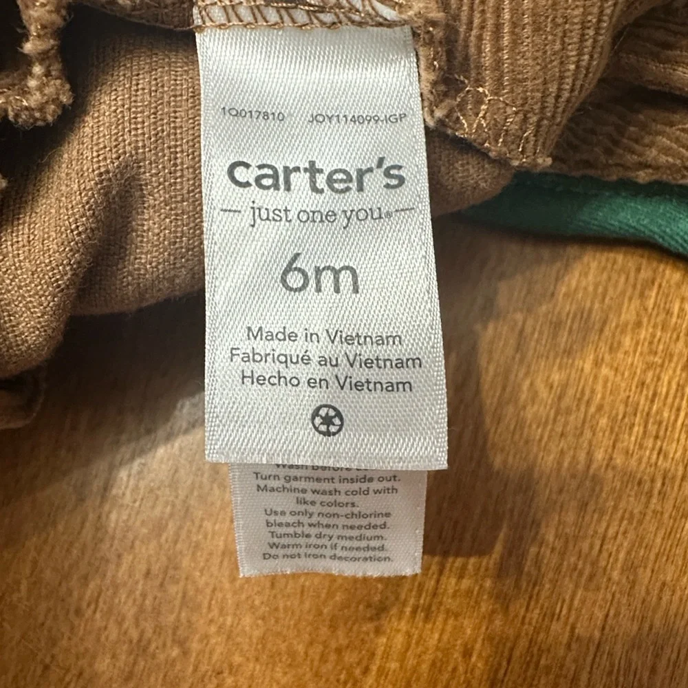 Carter's Overalls Corderoy Brown Embroidered Moose Baby 6 M - Picture 11 of 12